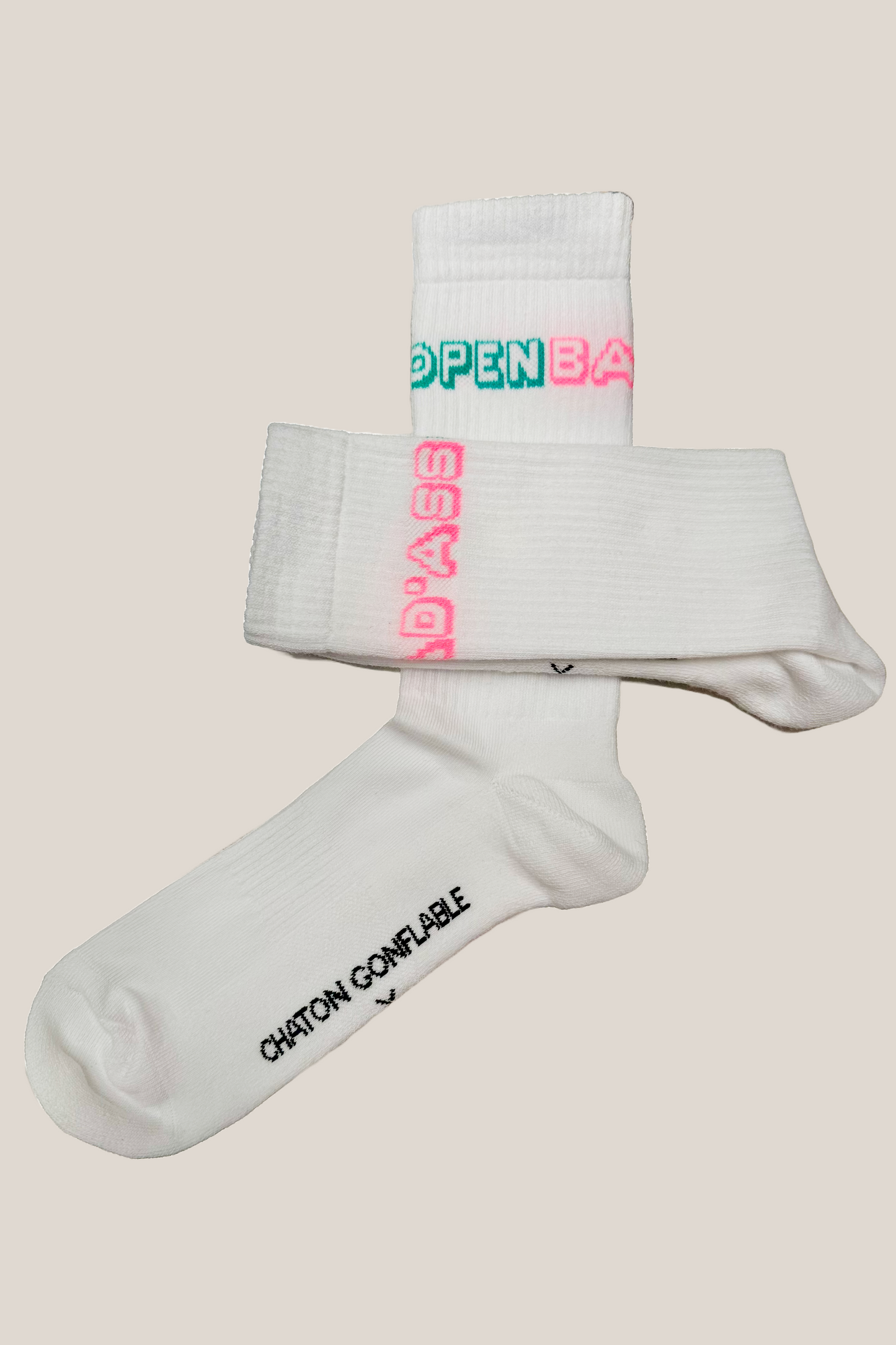 OPEN BAD'ASS White Sport Socks